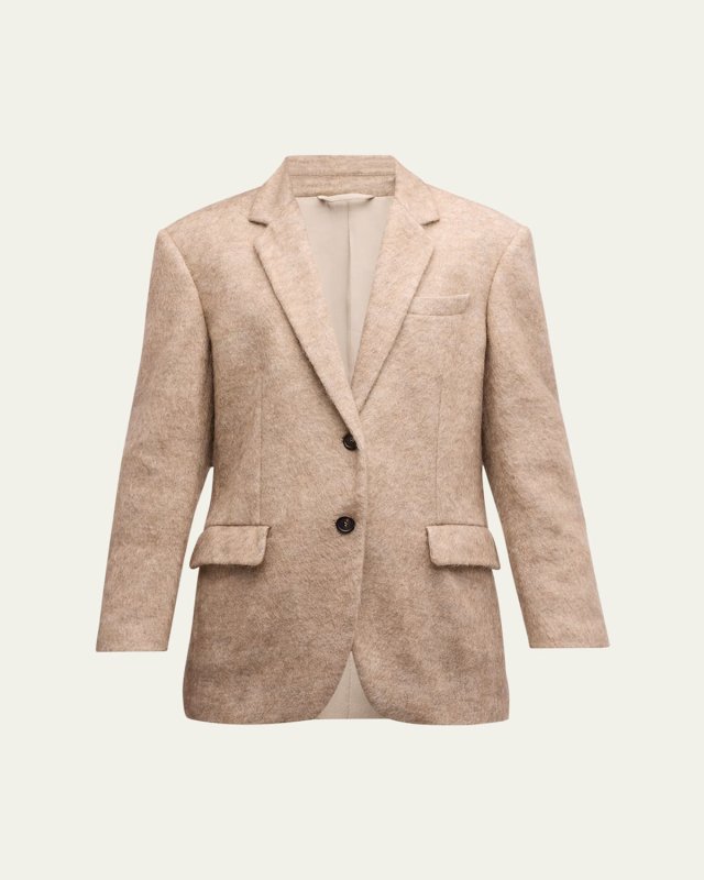 Cashmere-Mohair Single-Breasted Suit Jacket